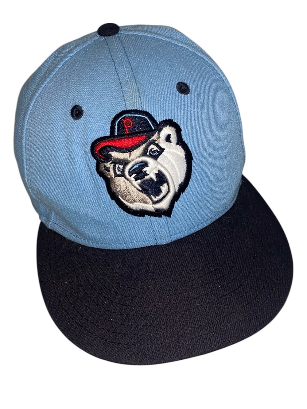 Pawtucket Red Sox New Era 59FIFTY fitted hat features the team's “Happy Bear"